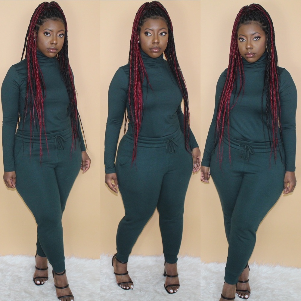 Hunter Green Turtleneck Set